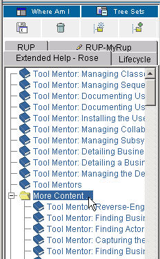 Extended Help tree panel screenshot